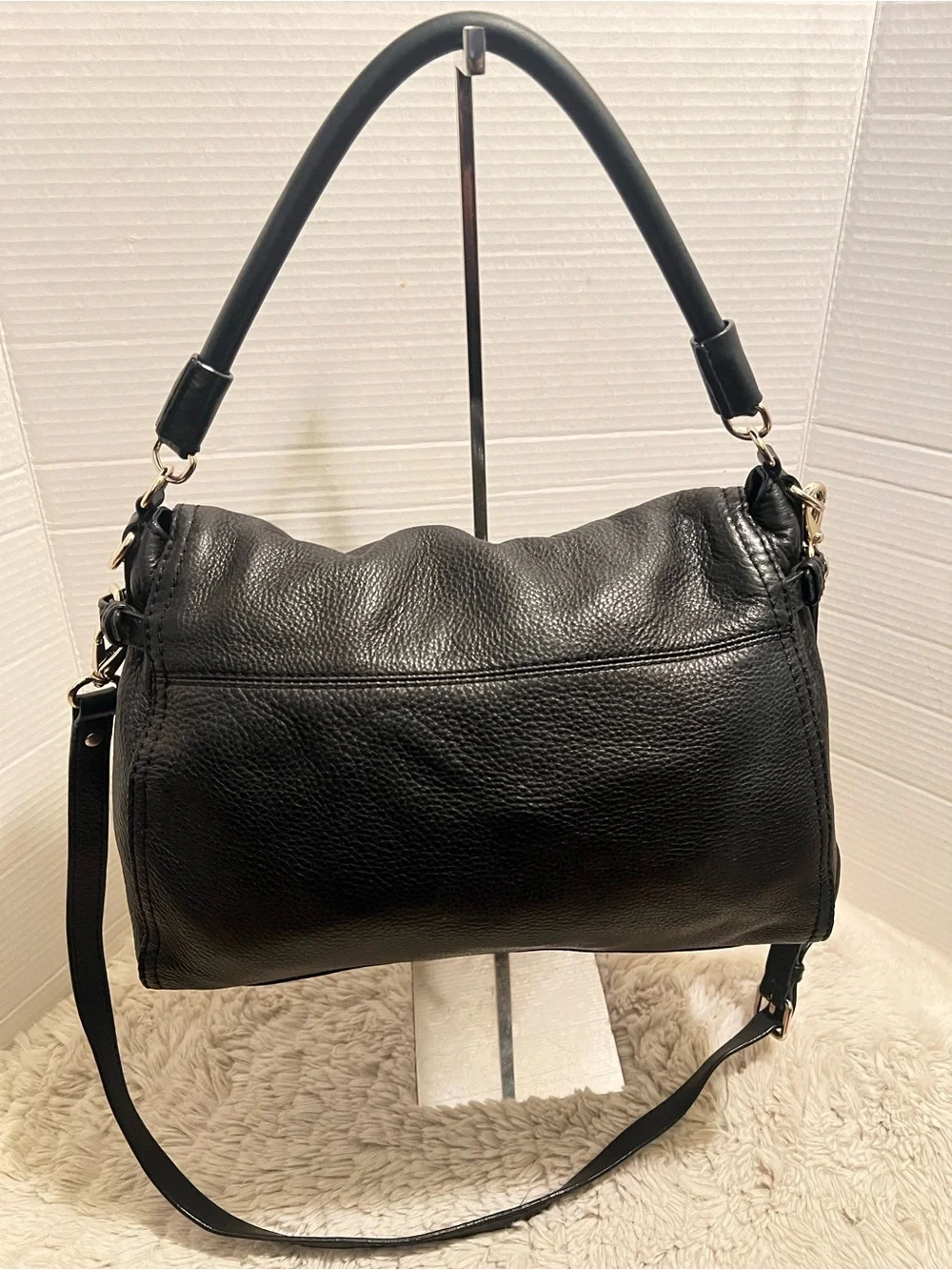 kate spade Cobble Hill Little Minka Black Leather Convertible Shoulder Bag